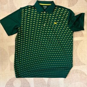 Masters Polo Shirt with Green and Yellow Pattern